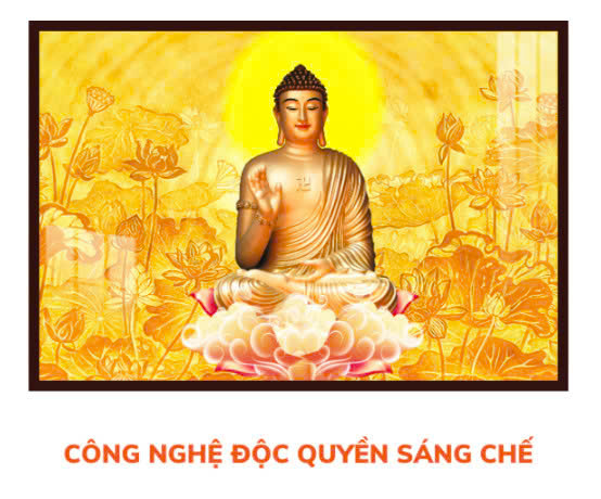 tranh trúc chỉ hoạ tiết hoa sen và mặt trời 2