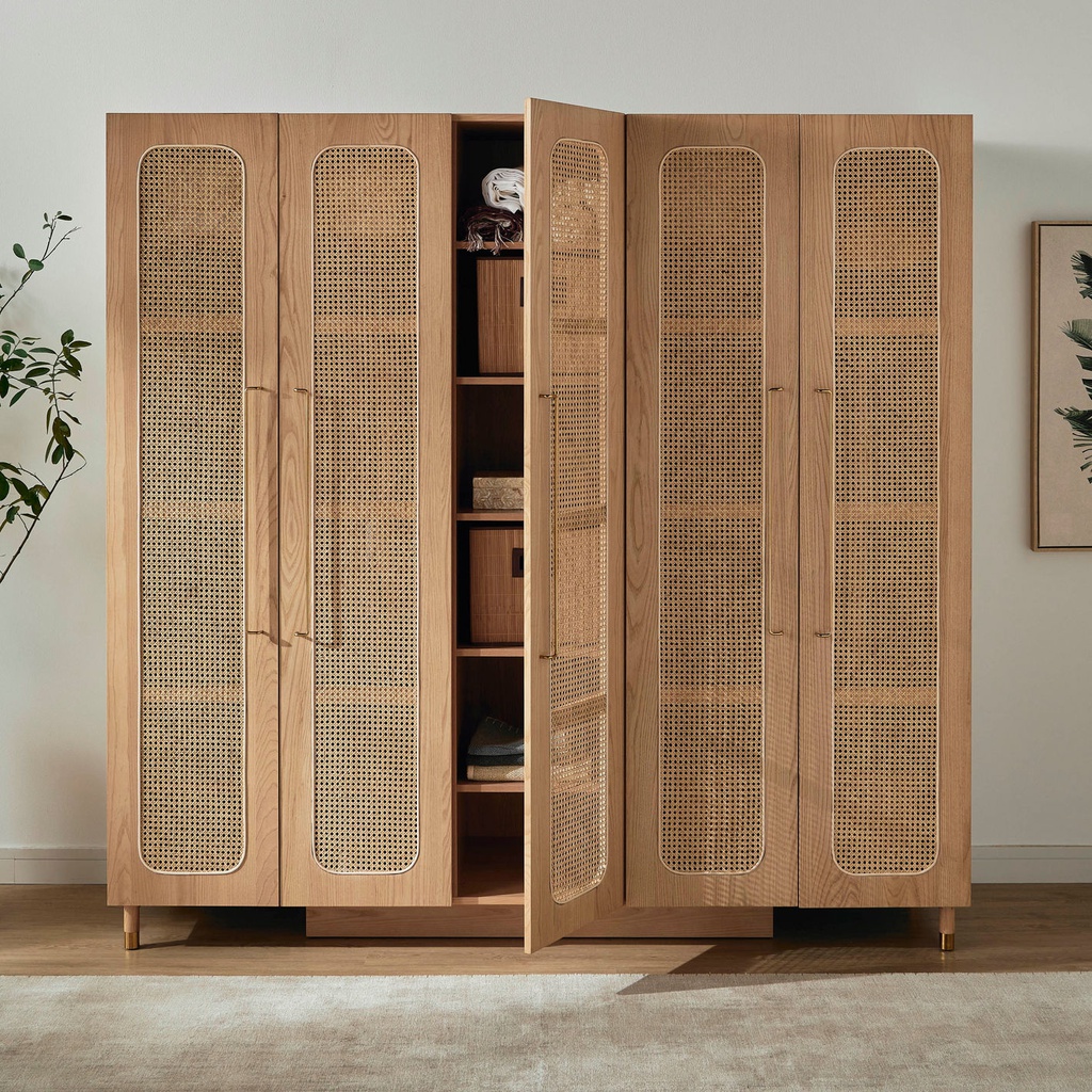 Tủ Quần Áo Gỗ Sồi 5 Cánh _5