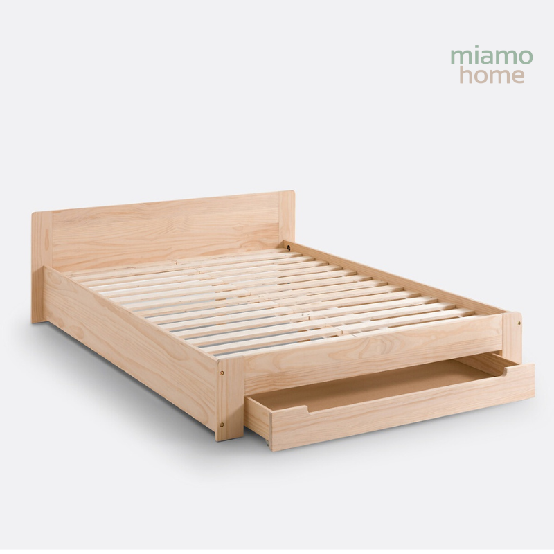 giường ngủ bệt gỗ thông có ngăn kéo_4
