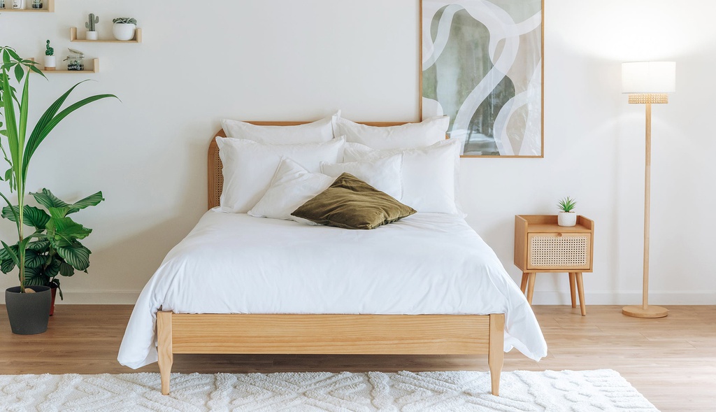 Giường Gỗ Sồi Tựa Lưng Kết Hợp Mây The Cloud_3