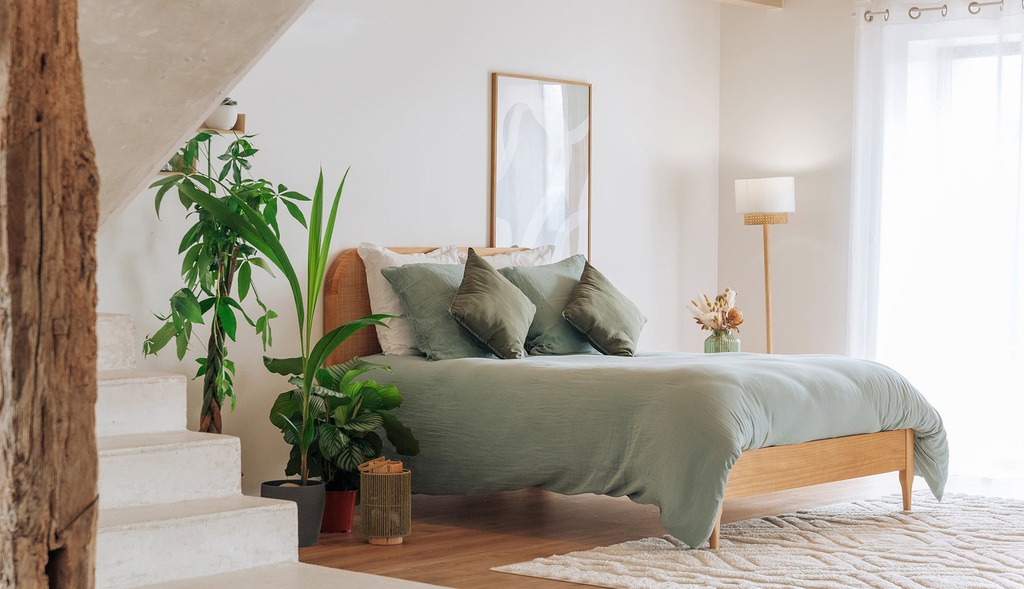 Giường Gỗ Sồi Tựa Lưng Kết Hợp Mây The Cloud_6