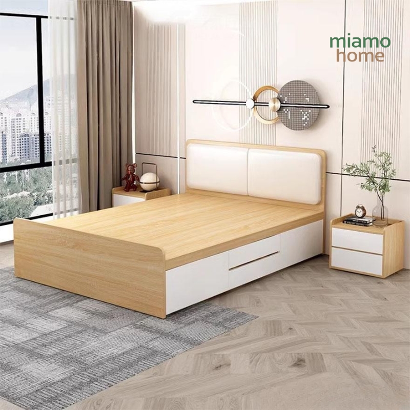 Giường Ngủ Bọc Đệm Đầu Giường Có Ngăn Kéo_3