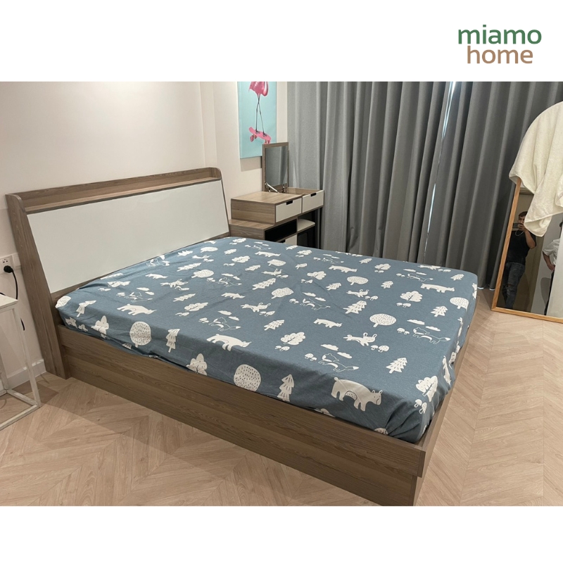 Giường Ngủ Gỗ Công Nghiệp MDF Thiết Kế Tiện Lợi