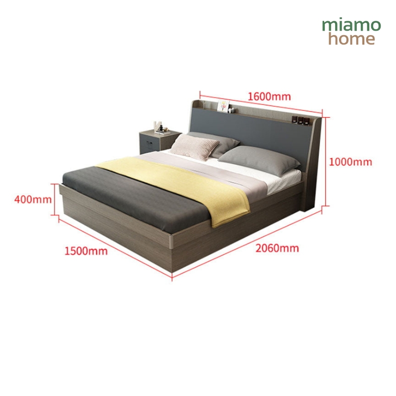 Giường Ngủ Gỗ Công Nghiệp MDF Thiết Kế Tiện Lợi_3