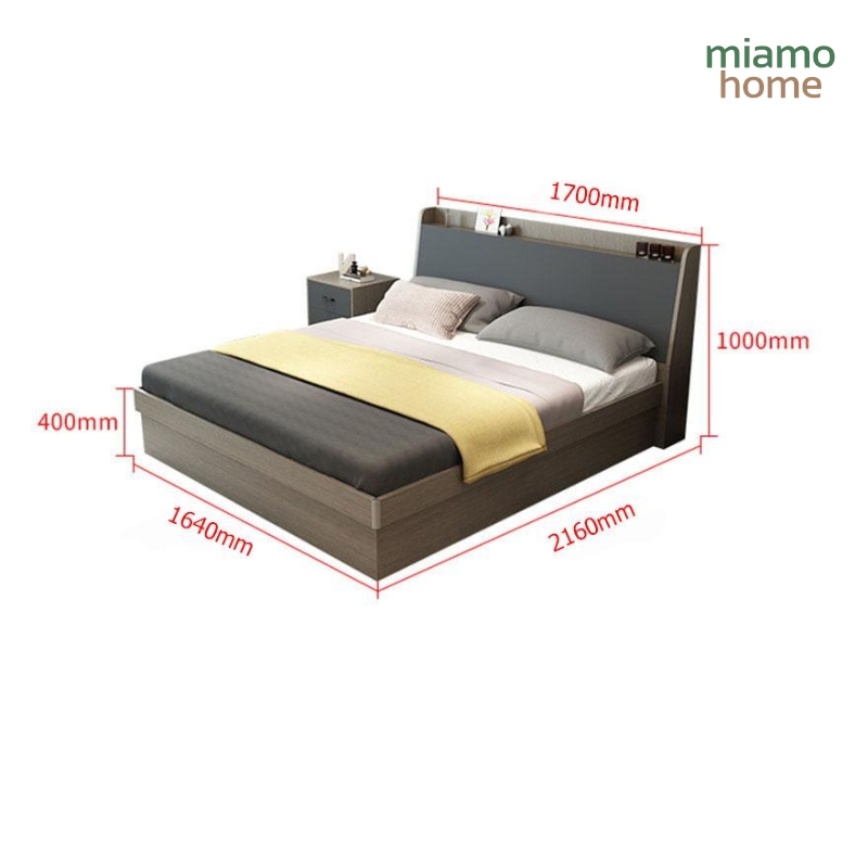 Giường Ngủ Gỗ Công Nghiệp MDF Thiết Kế Tiện Lợi_4