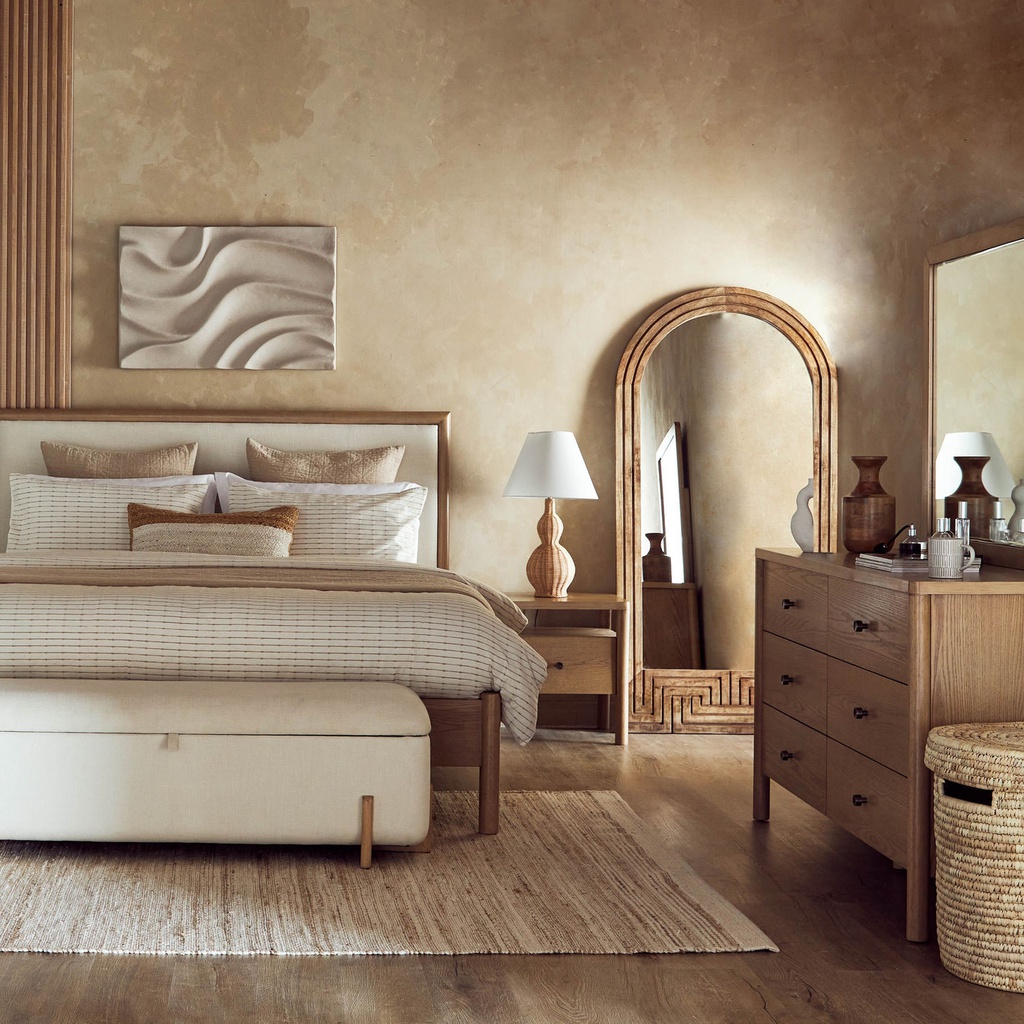 Giường Ngủ Gỗ Sồi Chân Cao_4