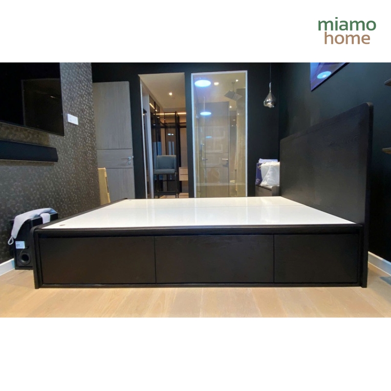 Giường Ngủ Gỗ Sồi Có Ngăn Kéo _2