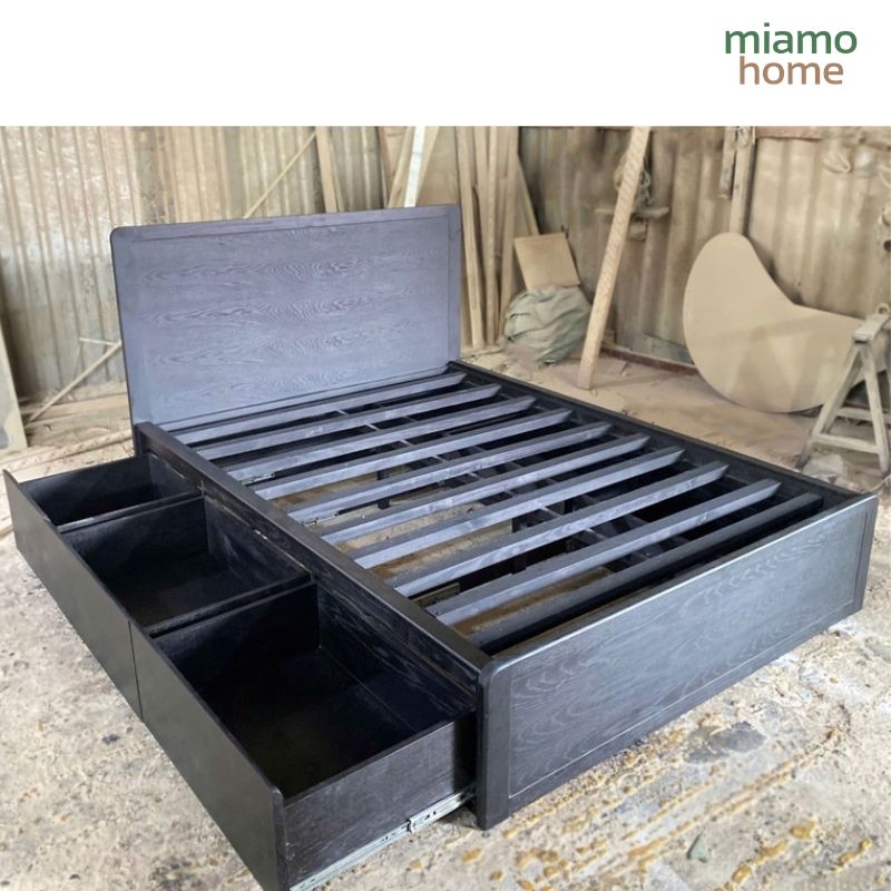 Giường Ngủ Gỗ Sồi Có Ngăn Kéo _6