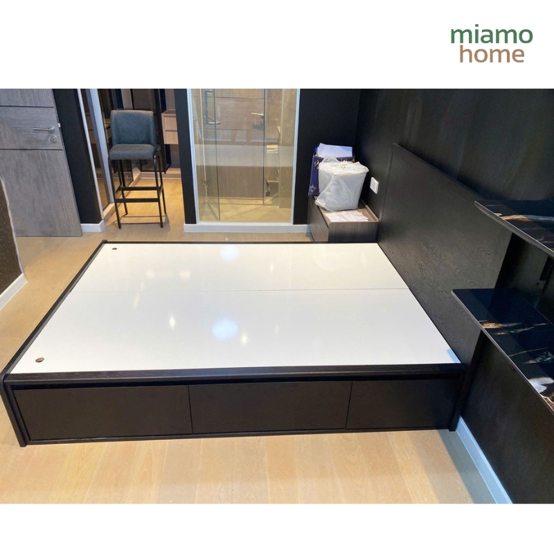 Giường Ngủ Gỗ Sồi Có Ngăn Kéo