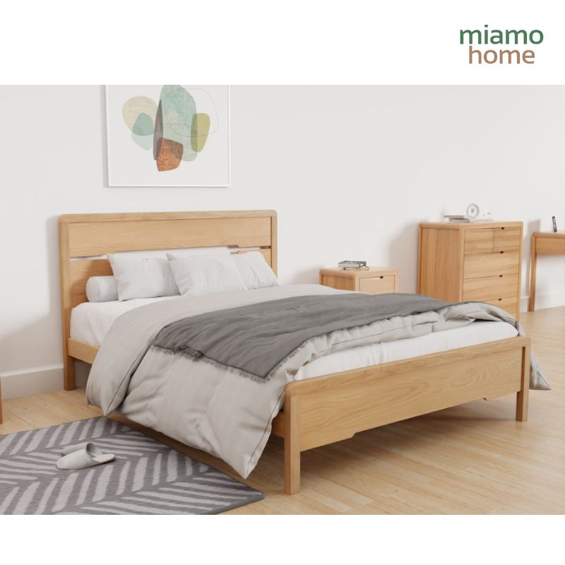 Giường Ngủ Gỗ Sồi Thiết Kế Nhỏ Gọn _2