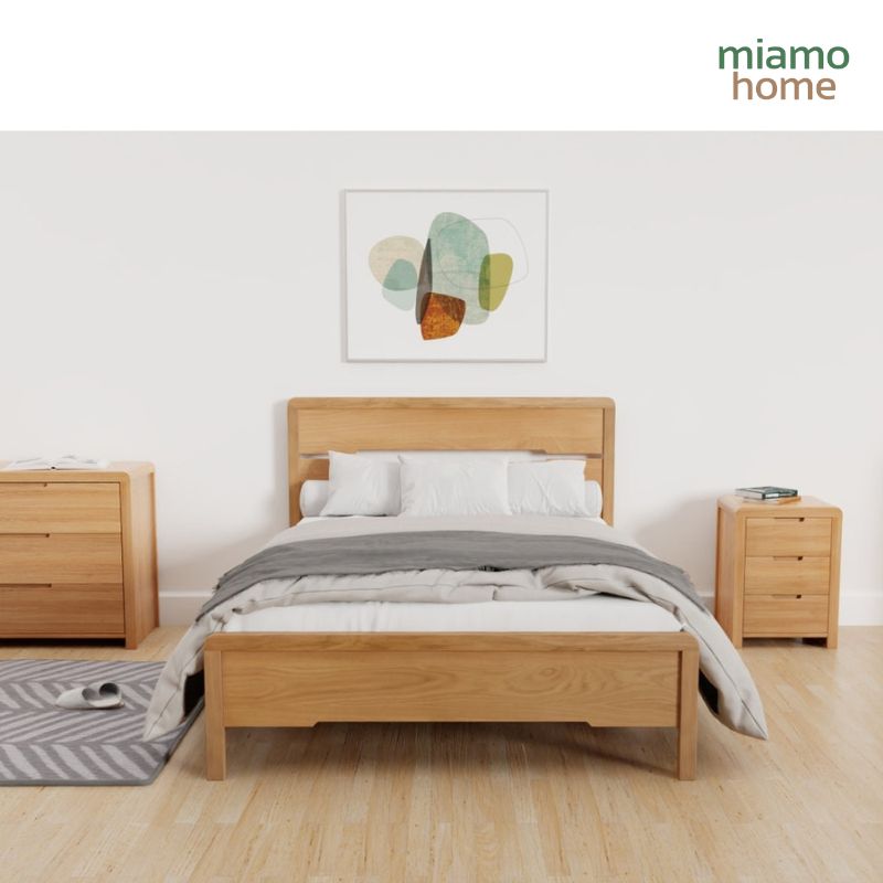 Giường Ngủ Gỗ Sồi Thiết Kế Nhỏ Gọn _3