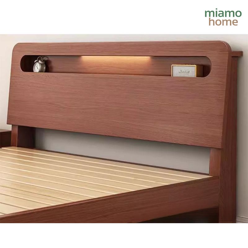 Giường Ngủ Gỗ Tự Nhiên Bề Mặt Veneer