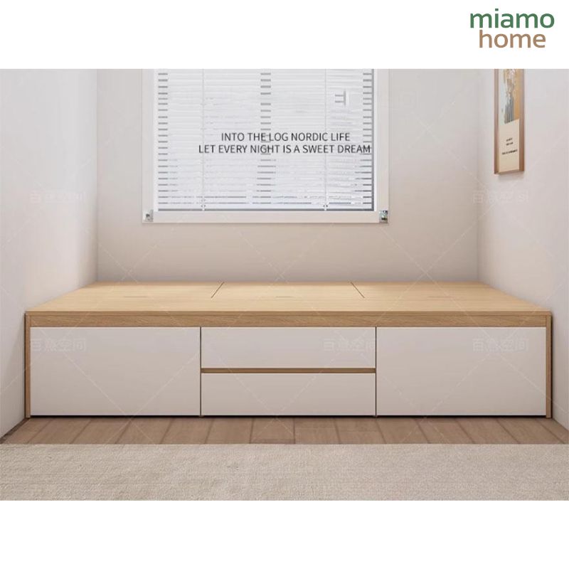 Giường Ngủ Hộp Phẳng Đơn Giản Có Ngăn Kéo