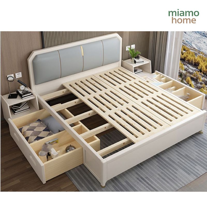 Giường Ngủ Phong Cách Scandinavia Gỗ Sồi