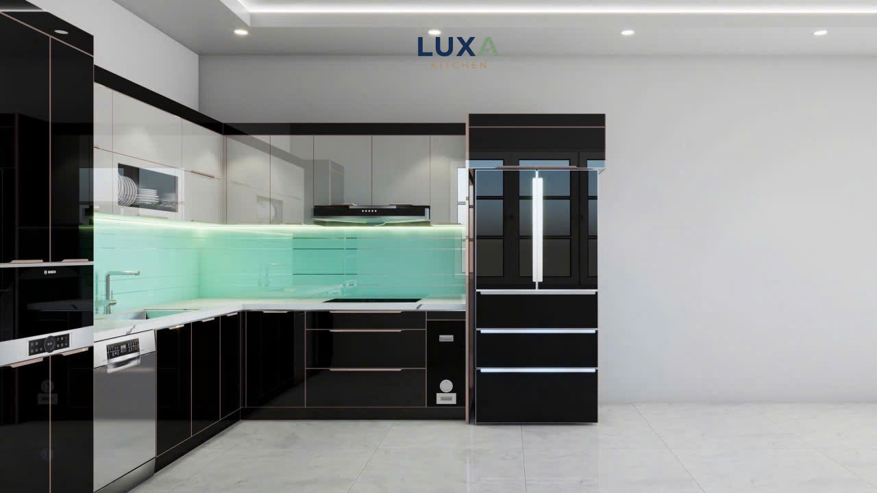 Tủ Bếp Inox Cánh Kính Màu Trắng - MTBK 006_2