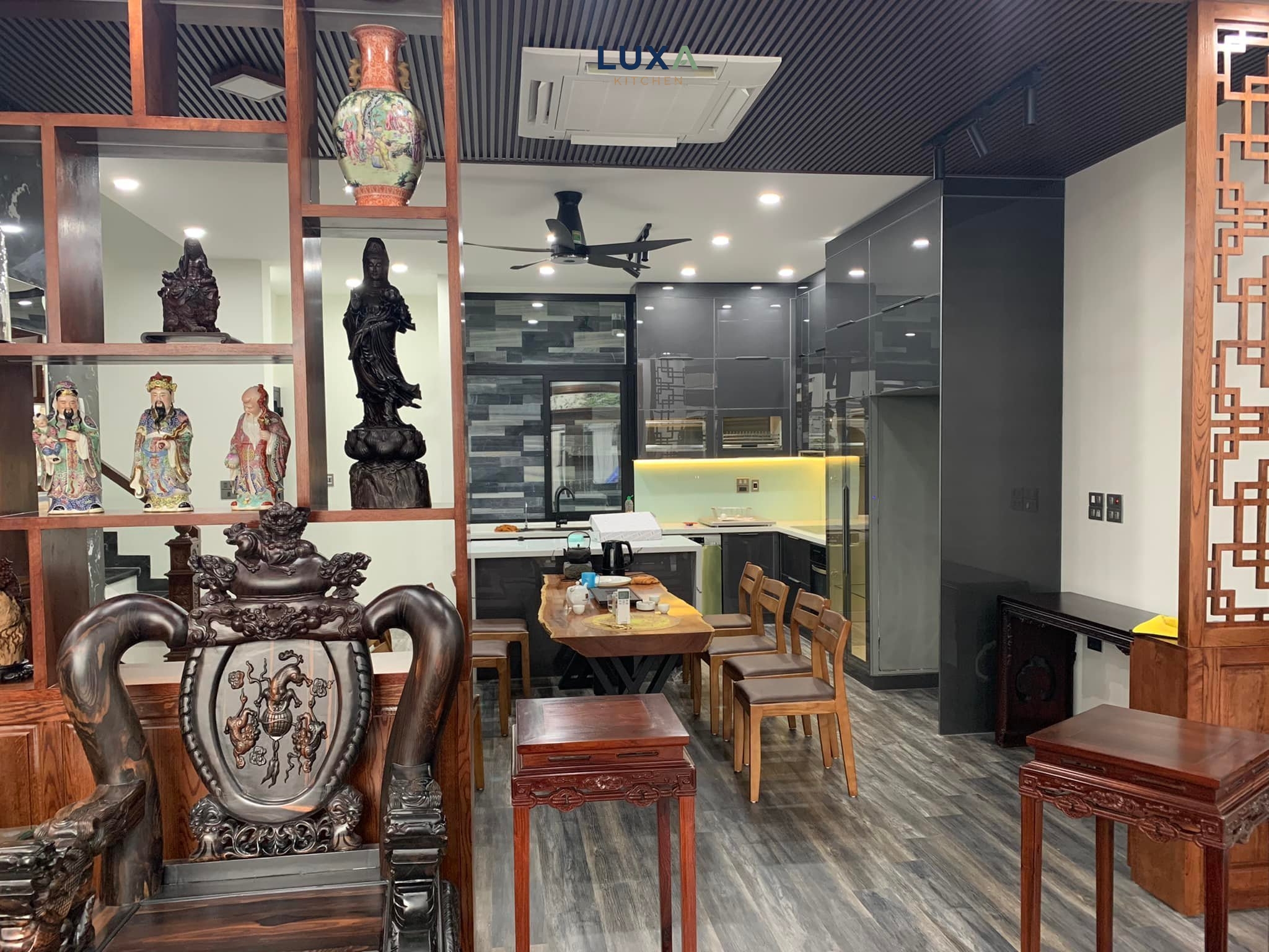 Tủ Bếp Inox Cánh Kính Module - MTBK 010