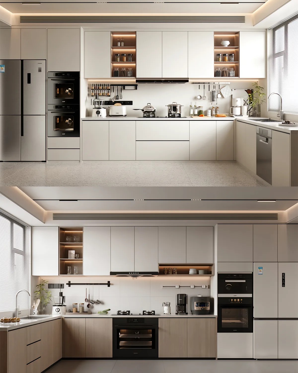 tủ bếp nhôm tổ ong 2