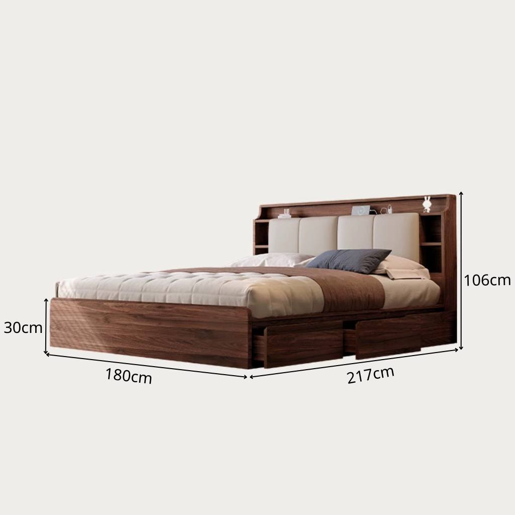 Giường Ngủ Bọc Nệm Tích Hợp Ngăn Kéo và Hộc Thông Minh