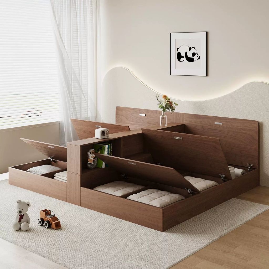 Giường Ngủ Cho Bé Sinh Đôi Kết Hợp Tủ Lưu Trữ _3