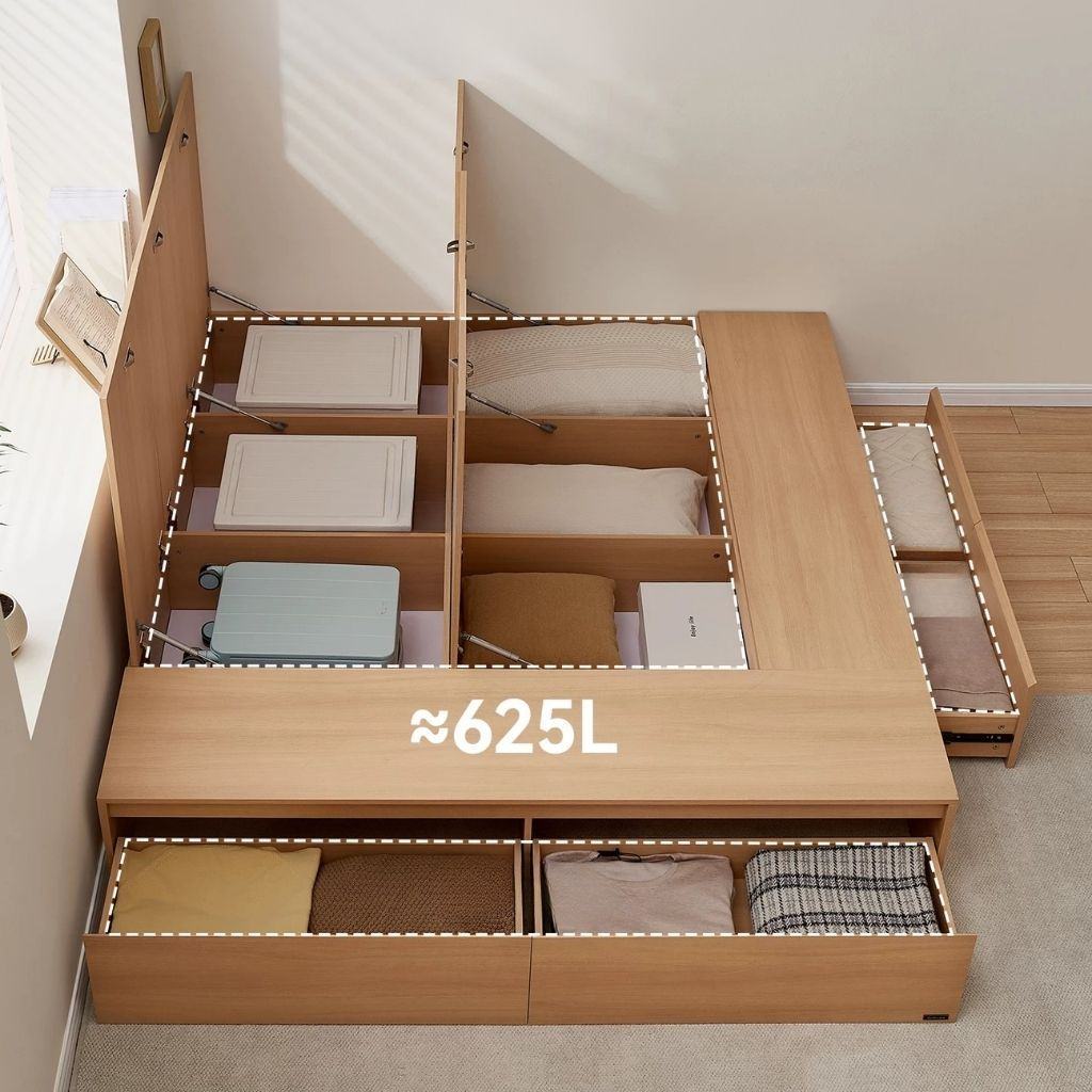 Giường Ngủ Gỗ MDF Ngăn Kéo Thông Minh Có Hộc Tủ _4