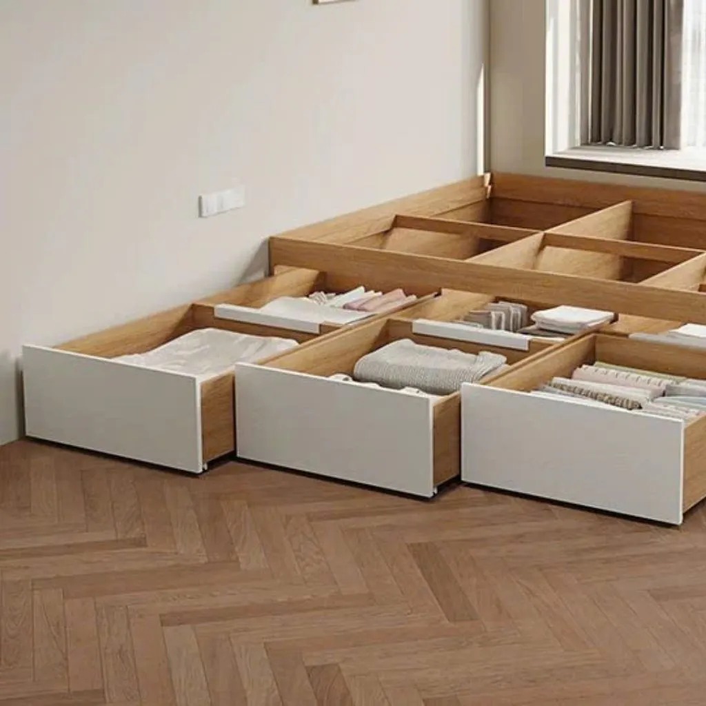 Giường Ngủ Tối Giản Có Ngăn Kéo Thông Minh - Phong Cách Japandi _3