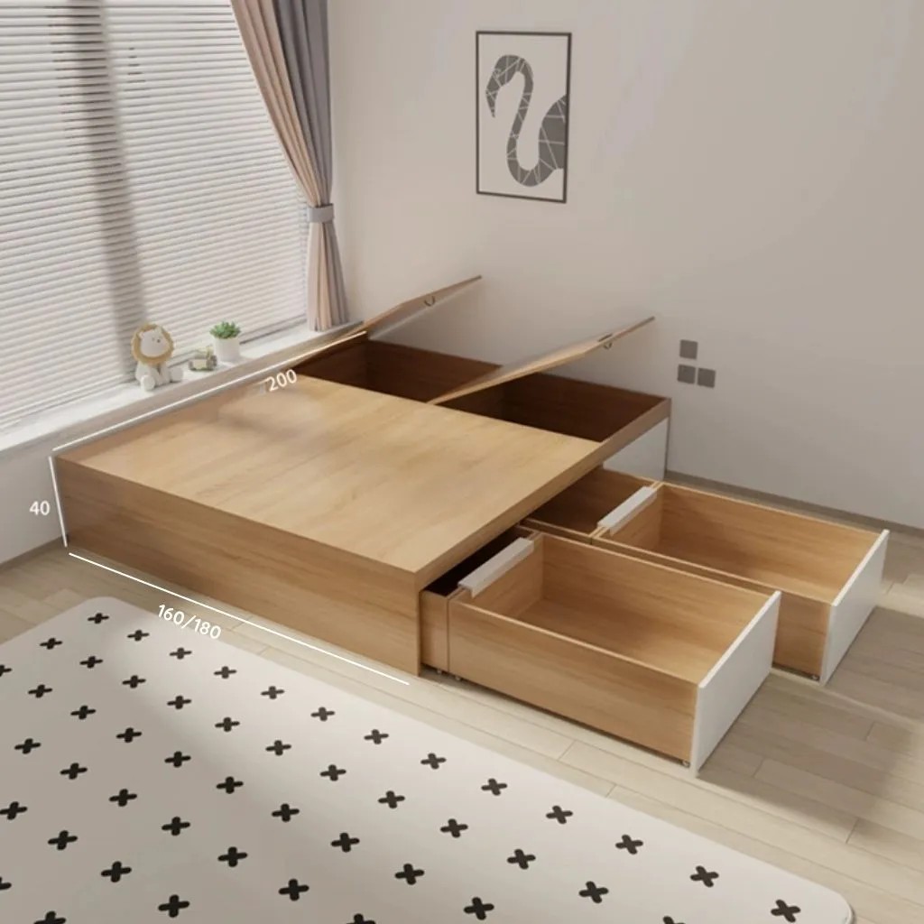Giường Ngủ Tối Giản Có Ngăn Kéo Thông Minh - Phong Cách Japandi _8