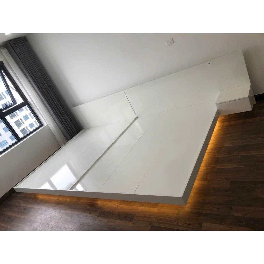 Giường Bay Chân Cao Phong Cách Nhật Kết Hợp Đèn Led Trang Trí