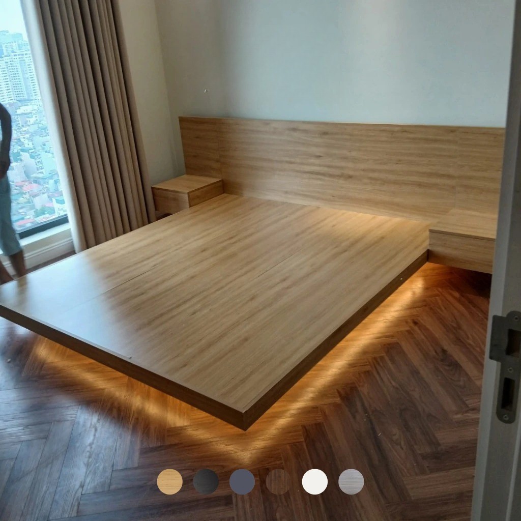 Giường Bay Chân Cao Phong Cách Nhật Kết Hợp Đèn Led Trang Trí Giường Bay Chân Cao Phong Cách Nhật Kết Hợp Đèn Led Trang Trí