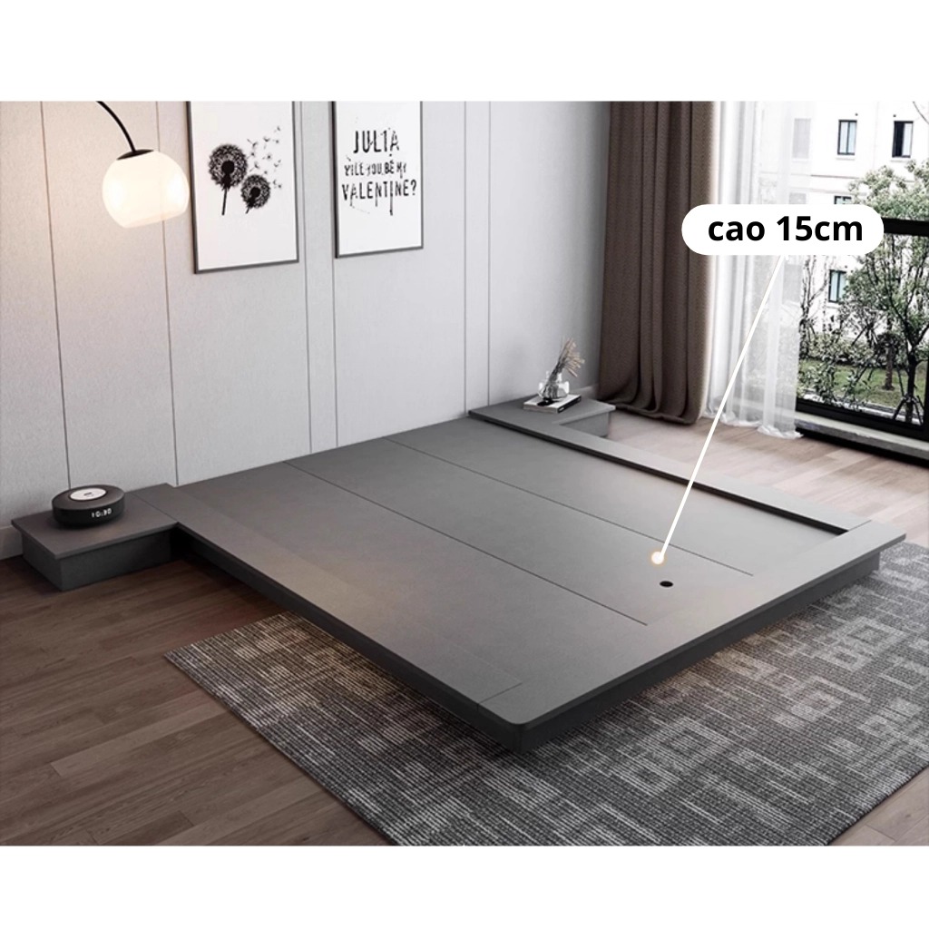 Giường Ngủ Bệt Với Khung Giường Chắc Chắn_4