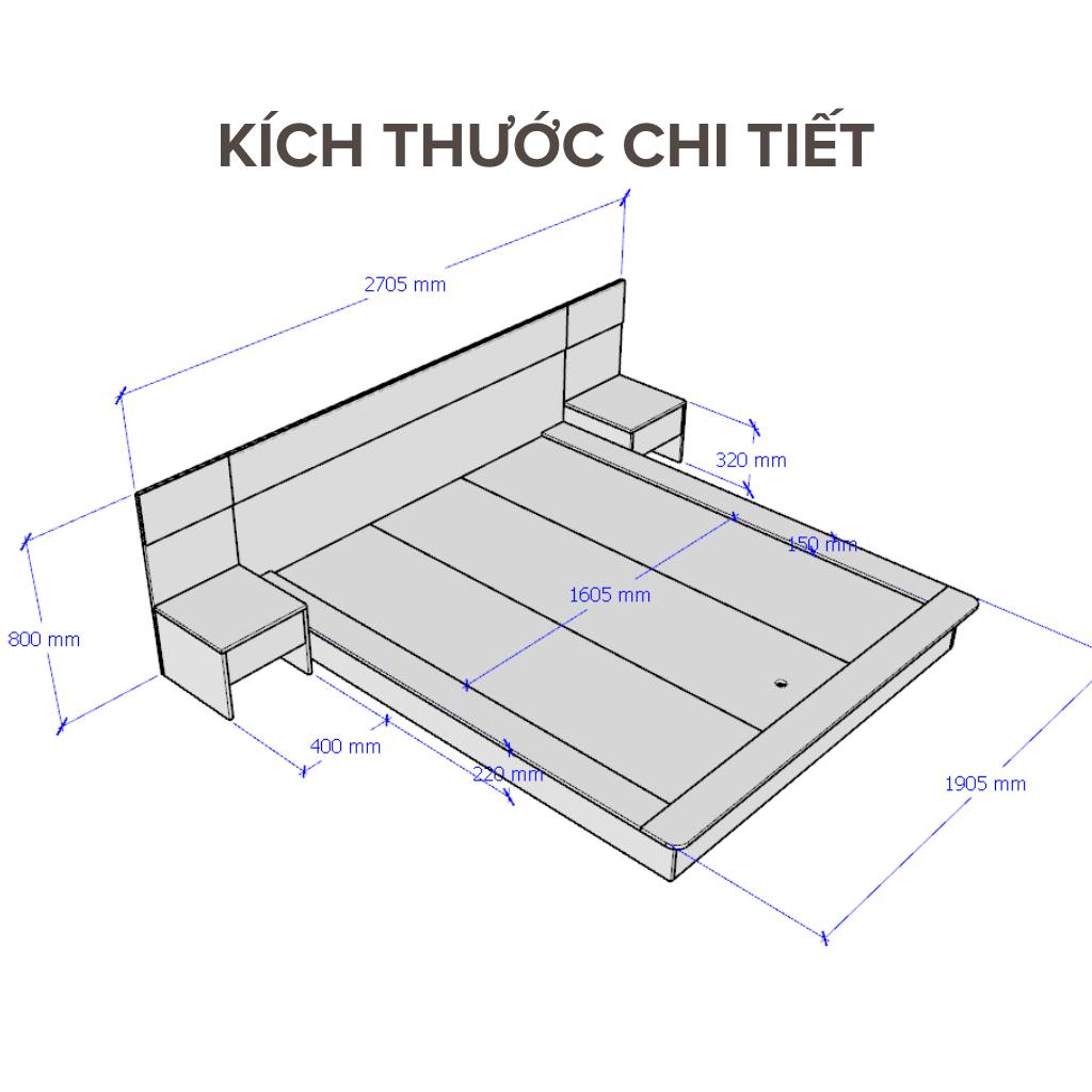 Giường Ngủ Phòng Master Kèm 2 Tab Đầu Giường_2