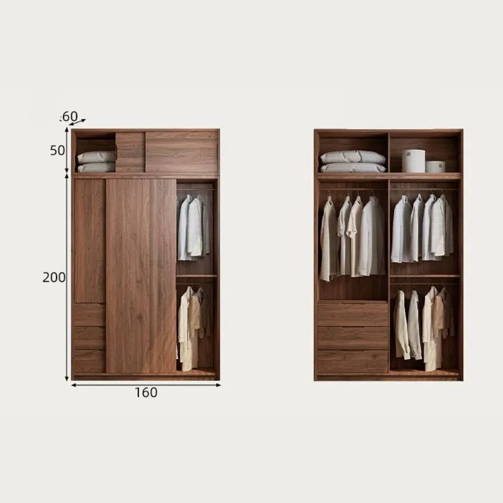 Tủ Quần Áo Cánh Lùa Có Tủ Phụ Và Kệ Trang Trí_10