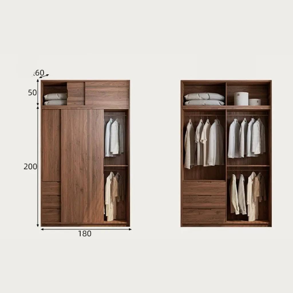 Tủ Quần Áo Cánh Lùa Có Tủ Phụ Và Kệ Trang Trí_11