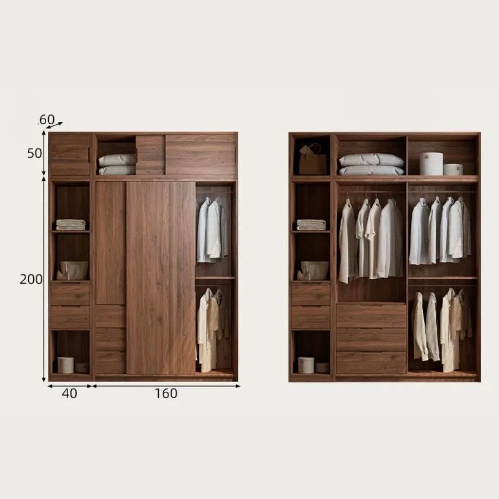 Tủ Quần Áo Cánh Lùa Có Tủ Phụ Và Kệ Trang Trí_16