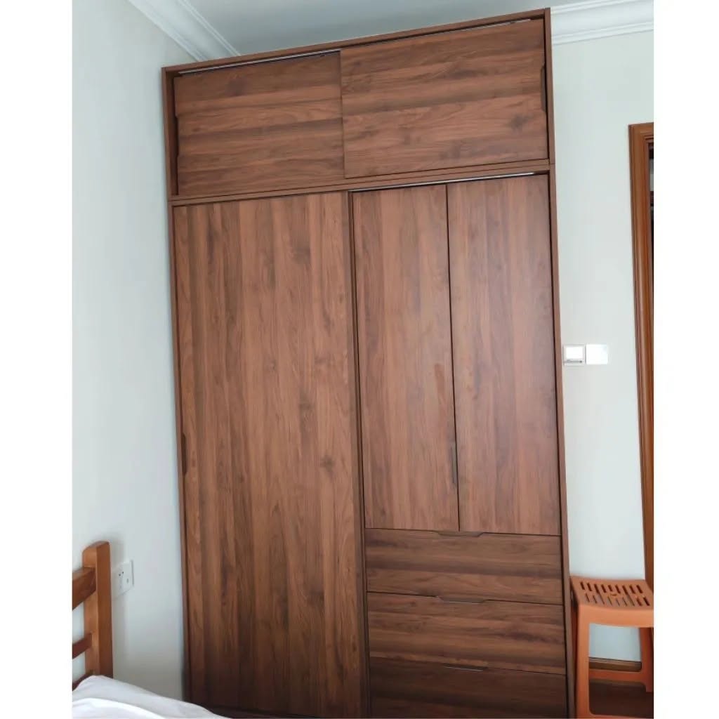 Tủ Quần Áo Cánh Lùa Có Tủ Phụ Và Kệ Trang Trí_4