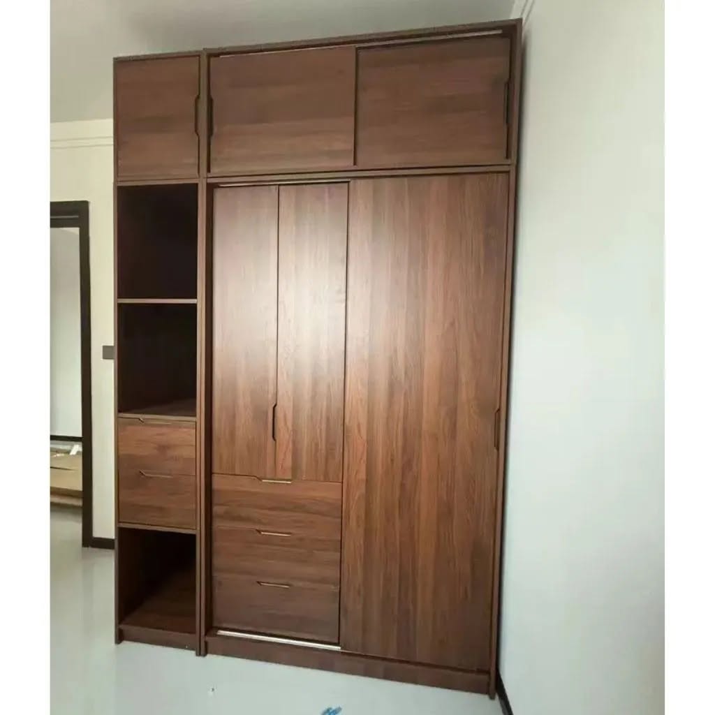 Tủ Quần Áo Cánh Lùa Có Tủ Phụ Và Kệ Trang Trí_5