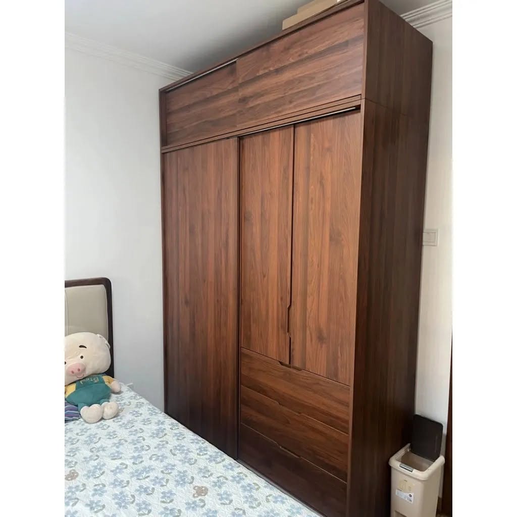 Tủ Quần Áo Cánh Lùa Có Tủ Phụ Và Kệ Trang Trí_6