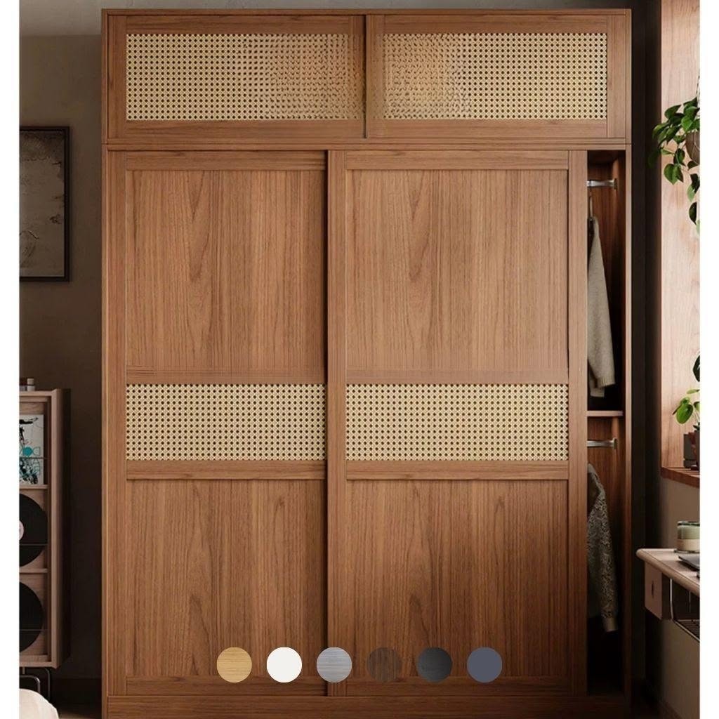 Tủ Quần Áo Cửa Lùa Kết Hợp Cánh Mây Sang Trọng