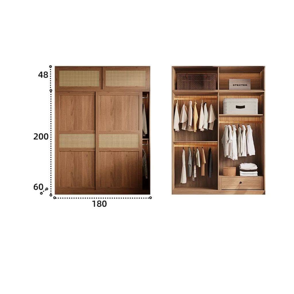 Tủ Quần Áo Cửa Lùa Kết Hợp Cánh Mây Sang Trọng_11