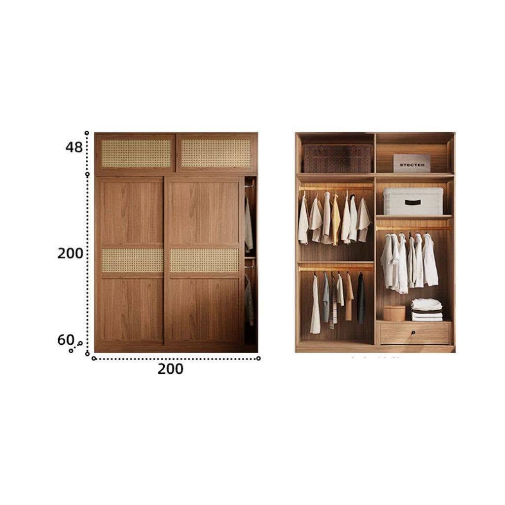 Tủ Quần Áo Cửa Lùa Kết Hợp Cánh Mây Sang Trọng_12