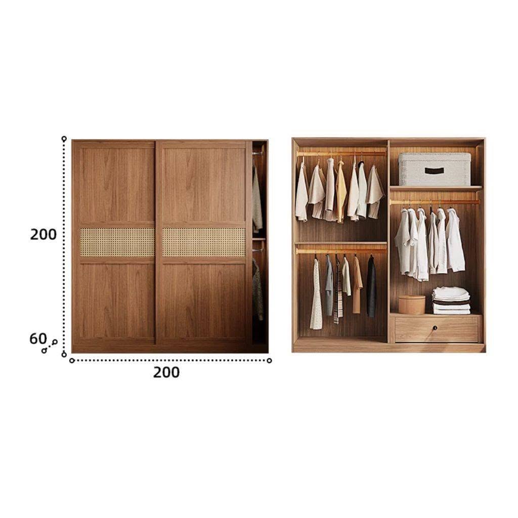 Tủ Quần Áo Cửa Lùa Kết Hợp Cánh Mây Sang Trọng_9