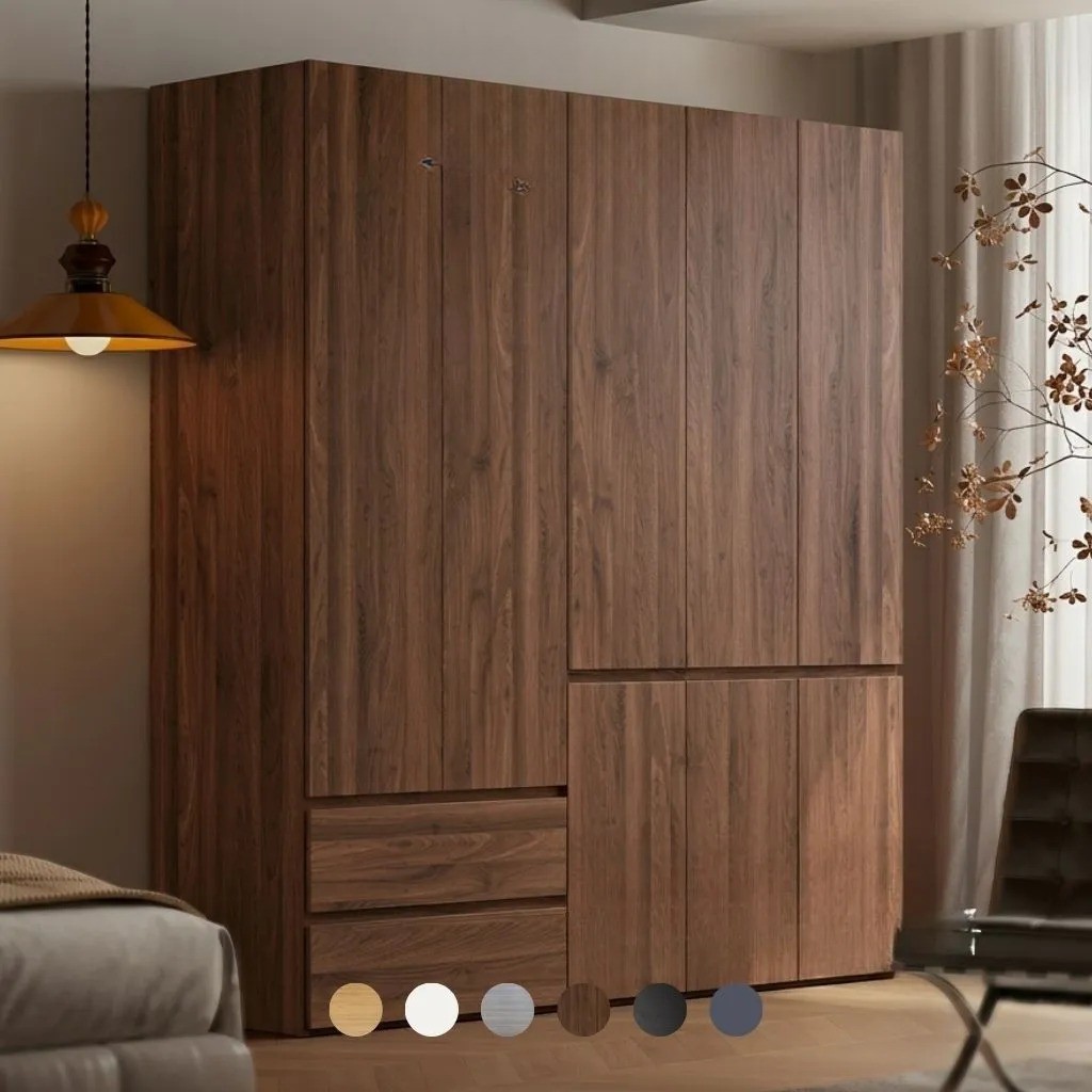 Tủ Quần Áo Gỗ MDF Có Ngăn Kéo