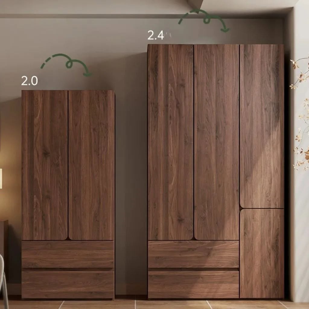 Tủ Quần Áo Gỗ MDF Với Cánh Bo Cong Hiện Đại _2