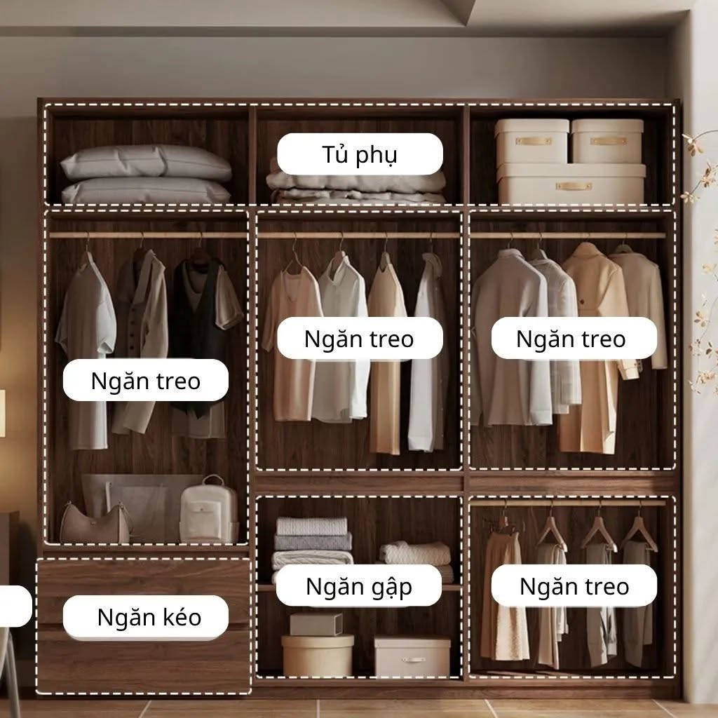 Tủ Quần Áo Gỗ MDF Với Cánh Bo Cong Hiện Đại _3