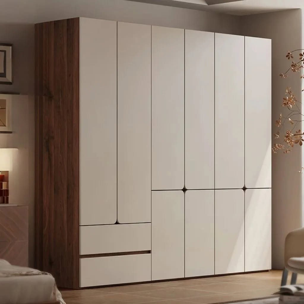 Tủ Quần Áo Gỗ MDF Với Cánh Bo Cong Hiện Đại _4